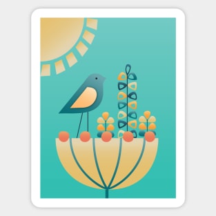 Bird and Flower Sticker